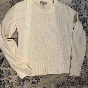 Banana Republic Cream Cable Knit Sweater